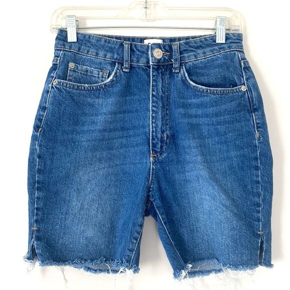 BDG Urban Outfitters High- Rise Blue Denim Jeans sz 27 Raw Hem Beachy Coastal - Picture 1 of 13